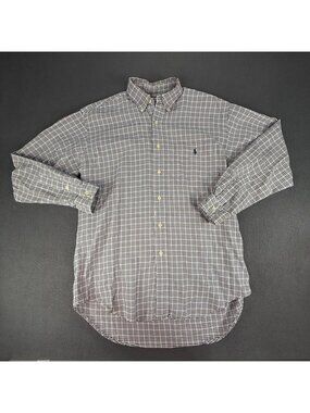 RALPH LAUREN GOLF Men’s MED Tilden Long Sleeve Button Down Brown Plaid Shirt